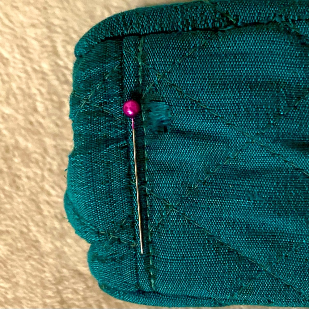 Vintage Star of Saigon Emerald Green Handwoven Raw Silk Purse - Picture 14 of 16